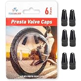 Presta Valve Cap 6 Pieces - Cycling Tire Air Valve Caps | Anodized Tire Stem Valve Caps Dust Free - Aluminum Alloy Color Bike Tire Valve Cap | Bicycle Presta Valve Cover - (Black)