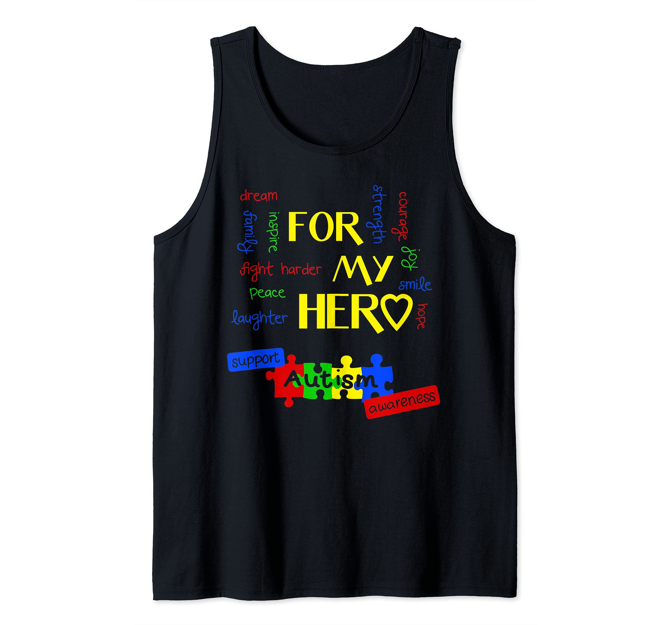 Support Autism Awareness For My Hero - Autism Design Tank Top
