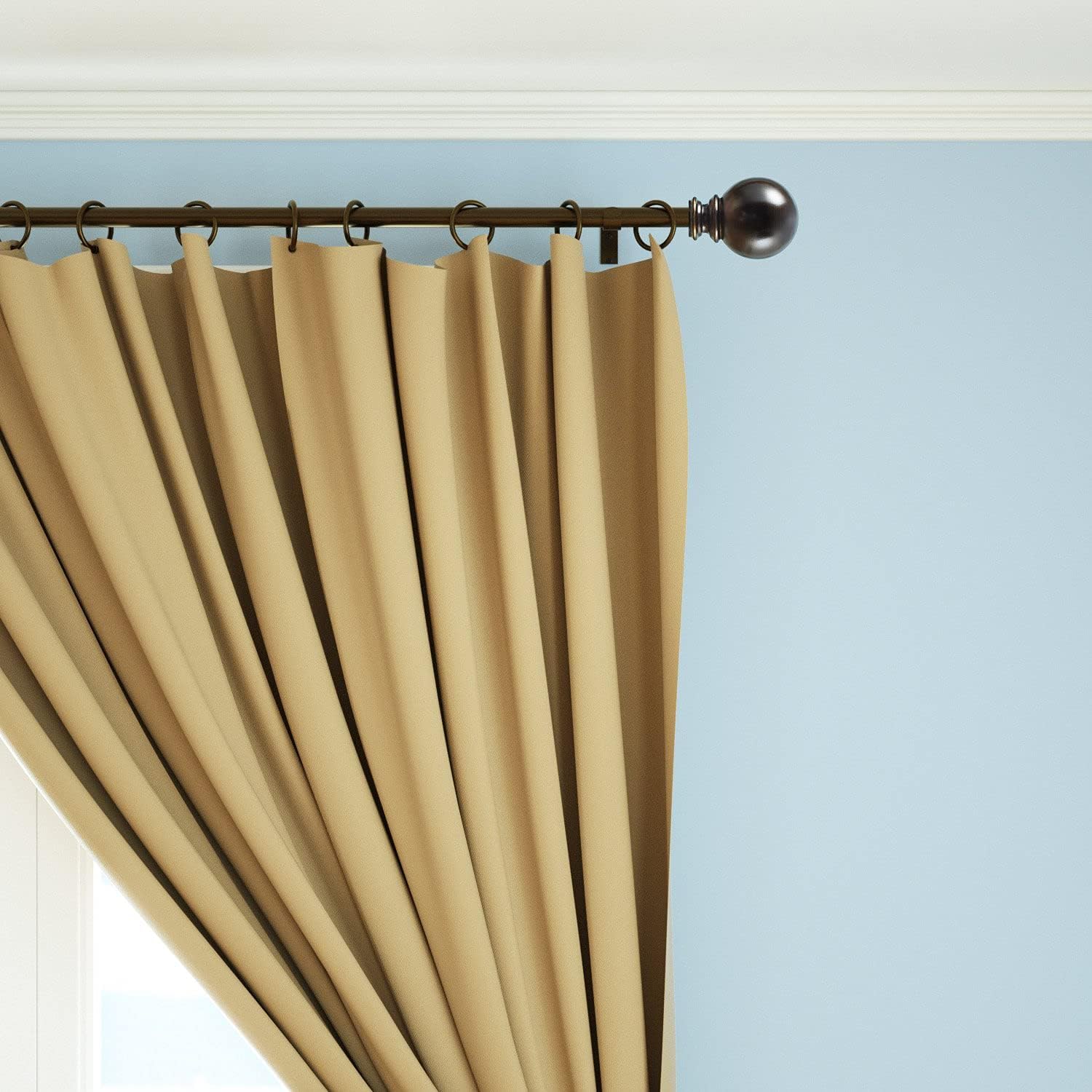 KAMANINA Round Replacement Finials for 1 and 7/8 Inch Curtain rods, M6 Screw Rod Finials, Set of 2, Bronze: Home & Kitchen