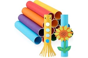 Henoyso 36 Packs Cardboard Tubes for Craft 1.77 x 10 Inches DIY Empty Toilet Paper Rolls Craft Cardboard Paper Round Tubes Christmas Gift School Classroom Art Supplies for Kid (Bright Color)