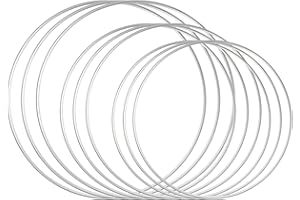 Sntieecr 9 PCS 3 Sizes Metal Floral Hoop Wreath Macrame Silver Hoop Rings for DIY Floral Macrame Hoop, Wedding Decorations, D