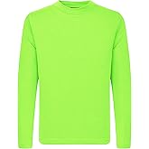 QBK 3T to Youth Neon Shirt Kids UPF 50+ Rash Guard Long Sleeve Athletic Tee | Boys and Girls Lightweight UPF 50+ shirt with moisture-wicking stretch fabric for sports, school, beach days, outdoor play.