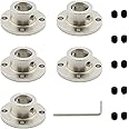5 Pack Flange Coupling Connector, TTZEZE Rigid Guide Steel Model Coupler Accessory, Shaft Axis Fittings for DIY RC Model Motors,High Hardness Coupling Connector with Set Screws and Wrench (12mm(1/2"))
