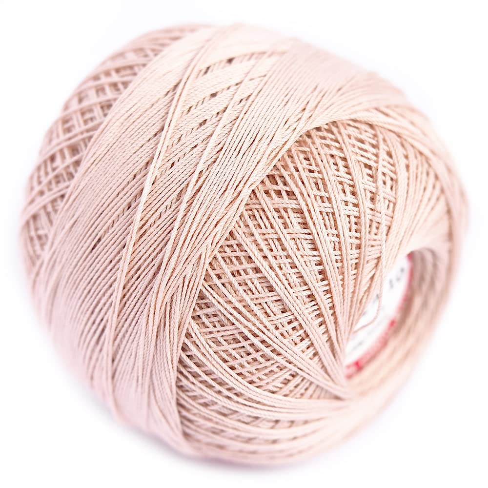 Ariadna Cotton Crochet Thread Size 10, Fine Yarn (574yd / 525m), Luxurious Feel Crochet and Knitting (3.52oz / 100g) Pink Lace (1747), Navy