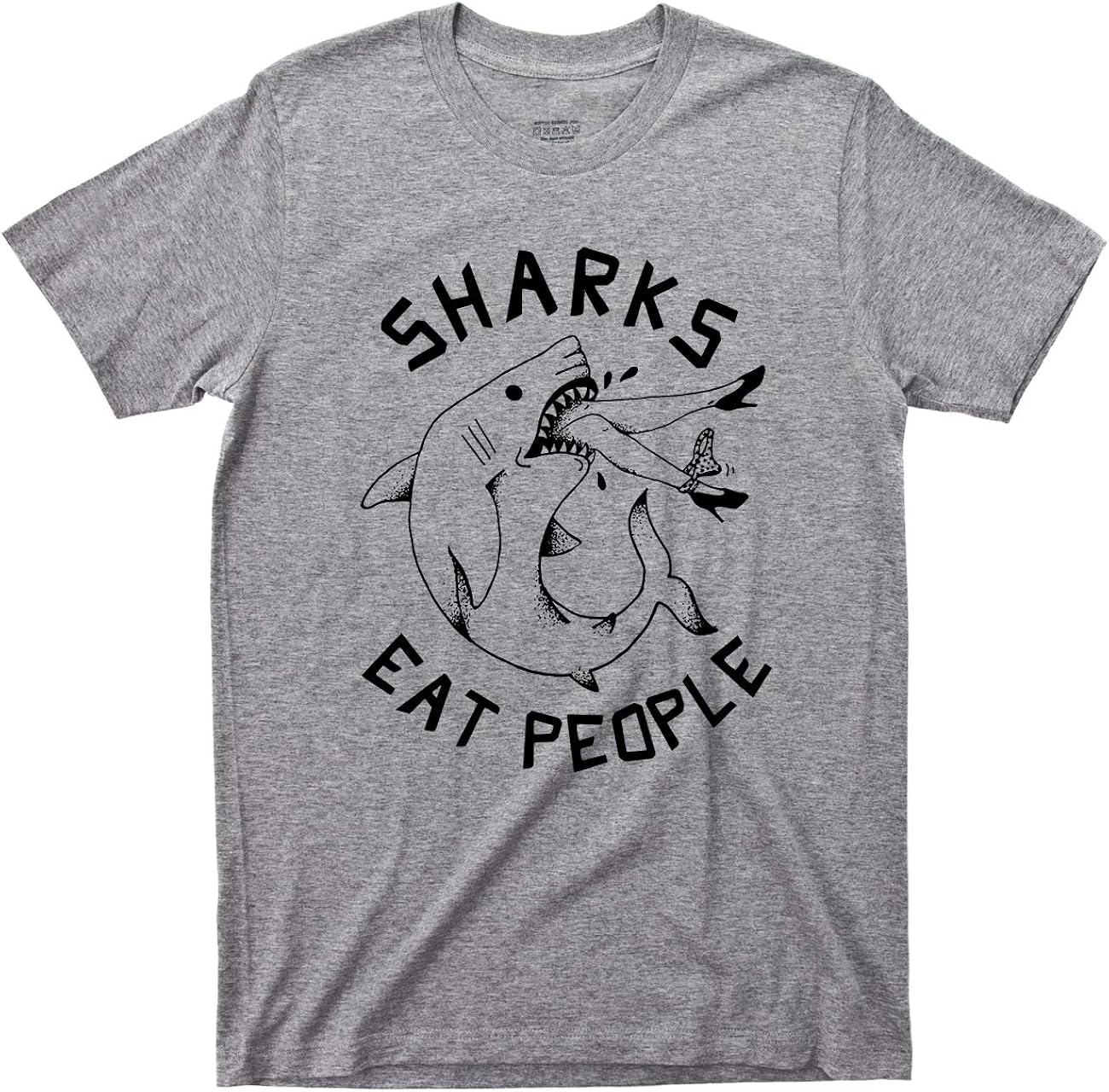 Sharks Eat People T Shirt Shark Attack Ocean Sea Tee