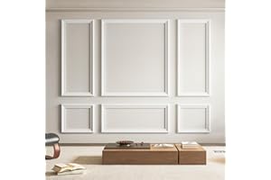 Art3d Pre-Cut Wall Molding Set of 6 pcs, Ready-to-Assemble Wainscoting Panels for Interior Wall Décor Living Room Bedroom Acc