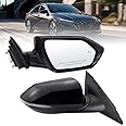 Lqito Right Passenger Side Mirror Compatible With 2021 2022 2023 2024 2025 Hyundai Elantra With Manual Folding Power Glass Heated Blind Spot Turn Signal Black Replace#87620AA170(8Pins)