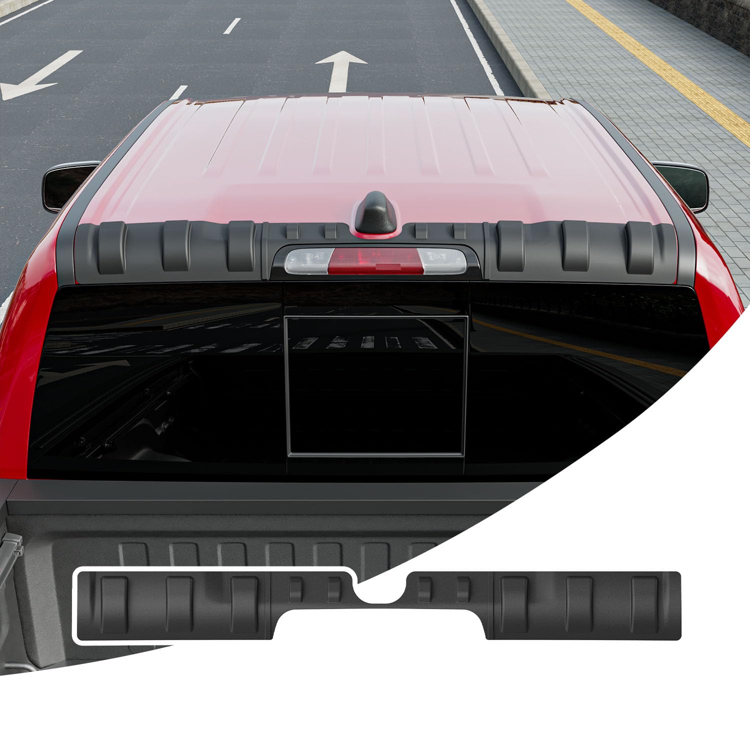 Photo 1 of CZmenghe Rear Roof Protector Compatible with 2019-2025 Dodge RAM 1500 Truck Cab Roof Protector TPE Rear Spoiler Replacement for 2019-2025 Dodge RAM 1500 Accessories
