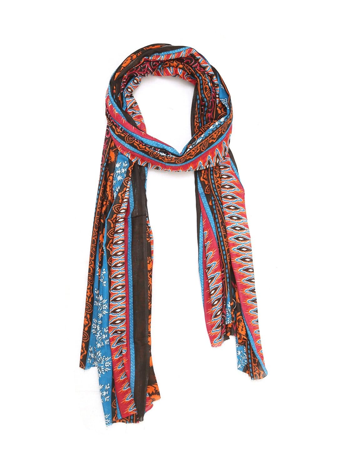 grishti brown printed muslin cotton womens stole
