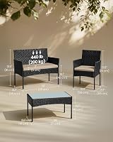 SONGMICS Garden Furniture Set Polyrattan Outdoor Patio Brown Taupe GGF002K01 view 7
