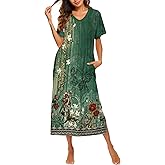 Ekouaer Women's Full Length Short Sleeve Nightgown