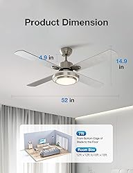 warmiplanet Ceiling Fans with Lights and Remote
