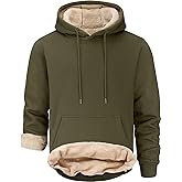 Peakwell Men's Sherpa Lined Hoodie Winter Fleece Warm Pullover Casual Long Sleeve Hooded Sweatshirts