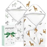 Momcozy Best Wishes Baby Towel with Hooded-Original Design Baby Towel Set -Soft & Absorbent- Shower Gifts or Bath Essential for Infant, Newborn, Toddler