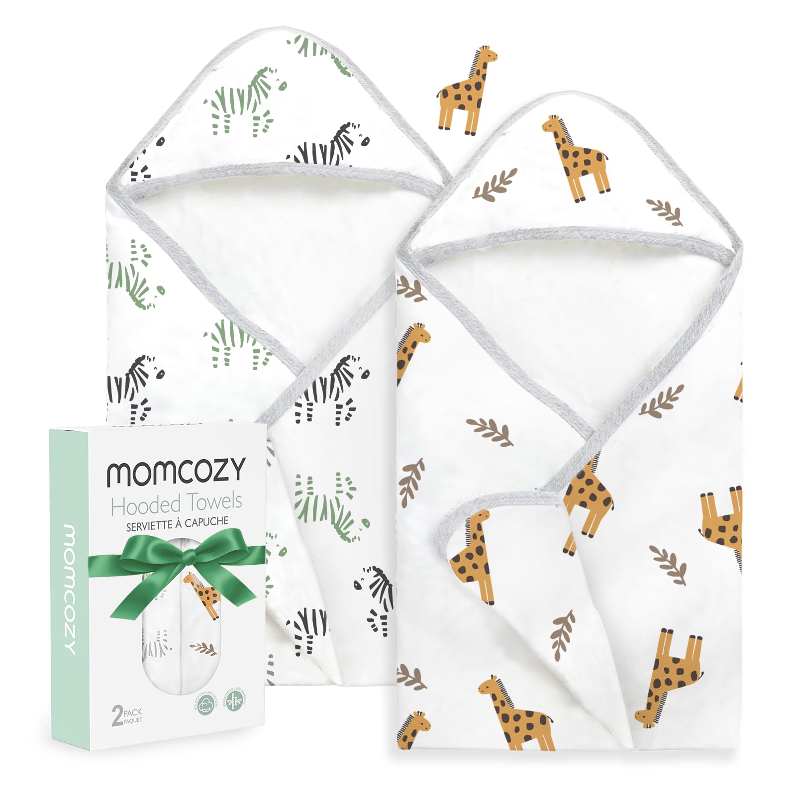Photo 1 of Momcozy Best Wishes Baby Towel with Hooded-Original Design Baby Towel Set -Soft & Absorbent- Shower Gifts or Bath Essential for Infant, Newborn, Toddler