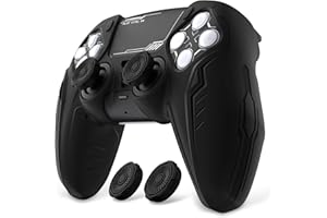 PlayVital Silicone Grip Skin for ps5 Controller - Anti-Slip|Premium Silicone Material Futuristic CyberMech Design|Compatible 
