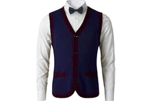 ZHILIFS Mens Sweater Vest Solid Knitted Lightweight Thermal Cardigan,DXL Big and Tall Vest