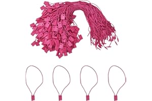 200Pcs Nylon Hang Tag String, 7.1-inch Rose Hanging Tag String Snap Lock Pin Loop Fastener 1 mm Thick Tag Rope Ties for Clothes Shoes Bags Luggage Label Price Tags, SATONBEYI
