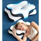 Osteo Zoned Contour Cervical Neck Pillow for Deeper Pain Relief Sleep, Q-max 3X Cooling Pillow with Non-Temperature Affected Memory Foam, Ergonomic Support Pillows for Back Stomach Side Sleeper