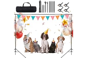 Maxztill Backdrop Stand 6.6x10ft(2x3m) Adjustable Backdrop Stand Support System Kit Background Stand with 4 Backdrop Clamps and Carrying Bag for Parties Wedding Photography Decoration