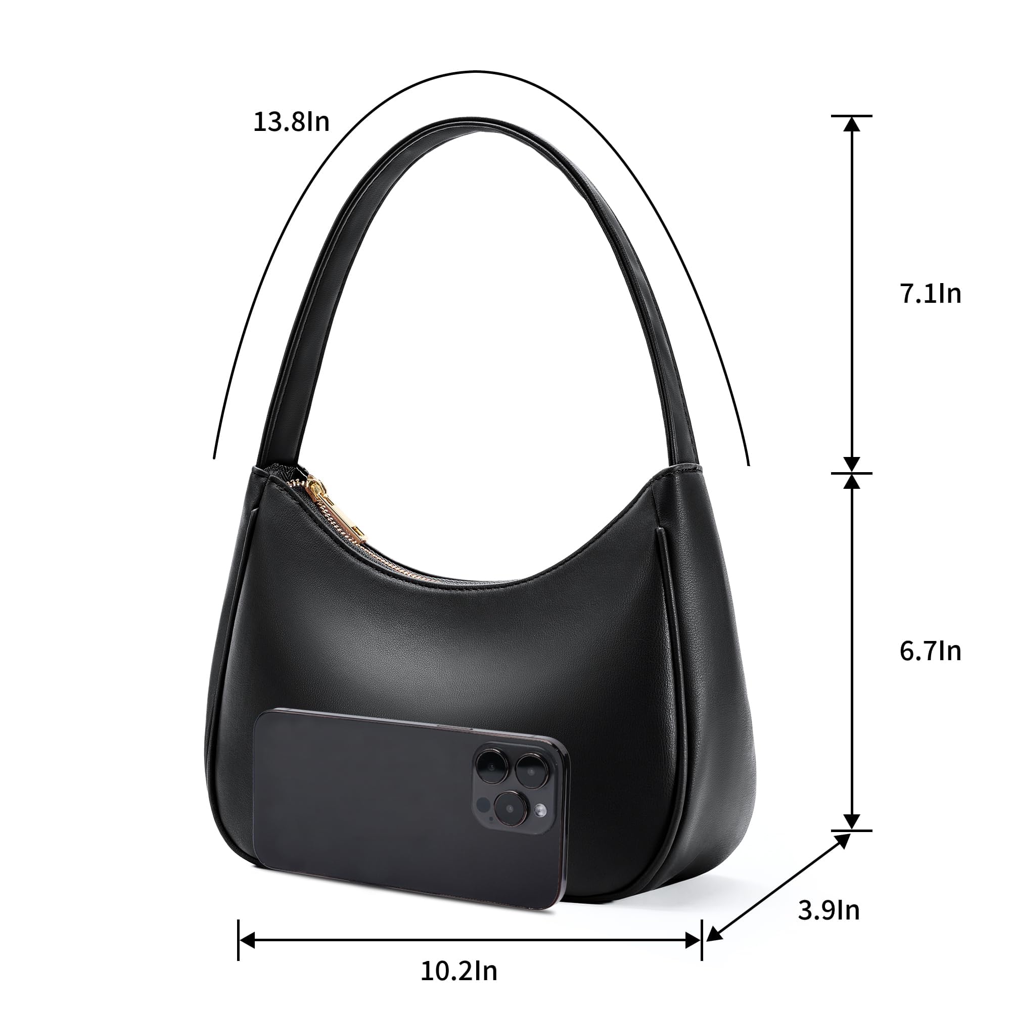 Chelmon Women's Shoulder Bags, Small Hobo Tote Elegant Clutch Purse with Zipper Closure