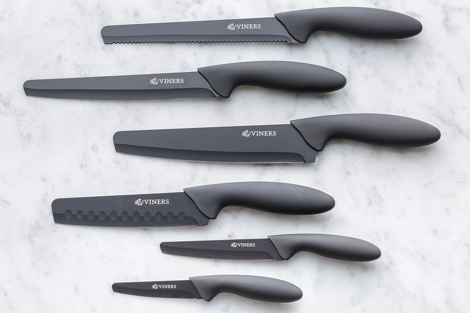 Viners Assure 8” Bread Knife Serrated Stainless Steel Blade with Squared Tip for Safety Soft Grip Handle, Non-Stick Coating - Image 4