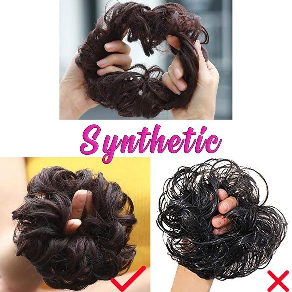 Jxq N 9 Farben Damen Mode Haargummi Haarteil Synthetik Haare Fur Haarknoten Gummiband Hochsteckfrisuren Haarband Mittelbraun Gewellt Haar Ring Haarknoten Haarverdichtung Baby Umstandskleidung
