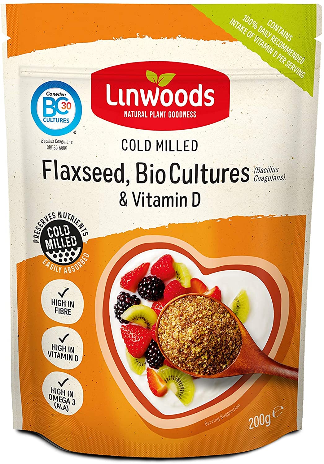 LINWOODS Flaxseed with Probiotic & Vitamin D 200g