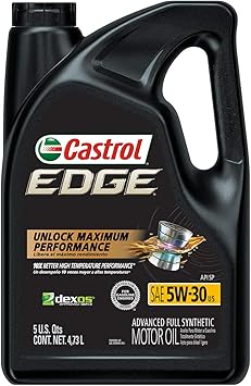 Amazon Com Castrol 03084c Edge 5w 30 Advanced Full Synthetic Motor Oil 5 Quart Automotive