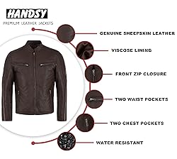 HANDSY Leather Jackets For Men - Leather Motorcycle