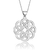 HELORET Celtic Necklace Love Knot Pendant Good Luck Love Knot Jewelry for Women Mom Gifts