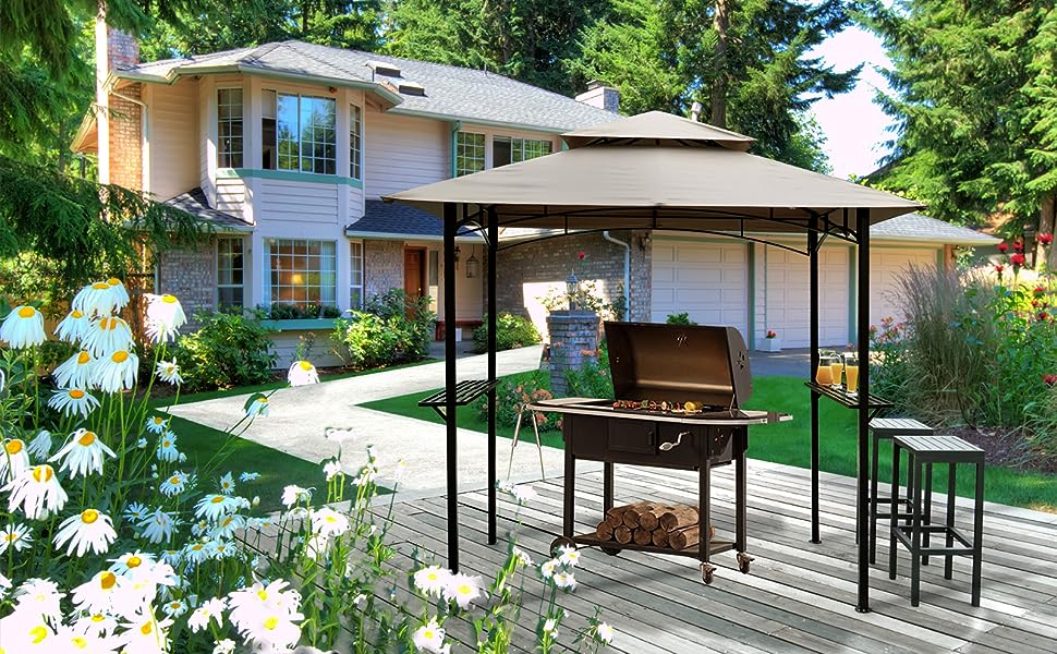 Kozyard Andra 8' x 5' BBQ Grill Gazebo Review: Soft-Top Canopy with LED Lights image 33