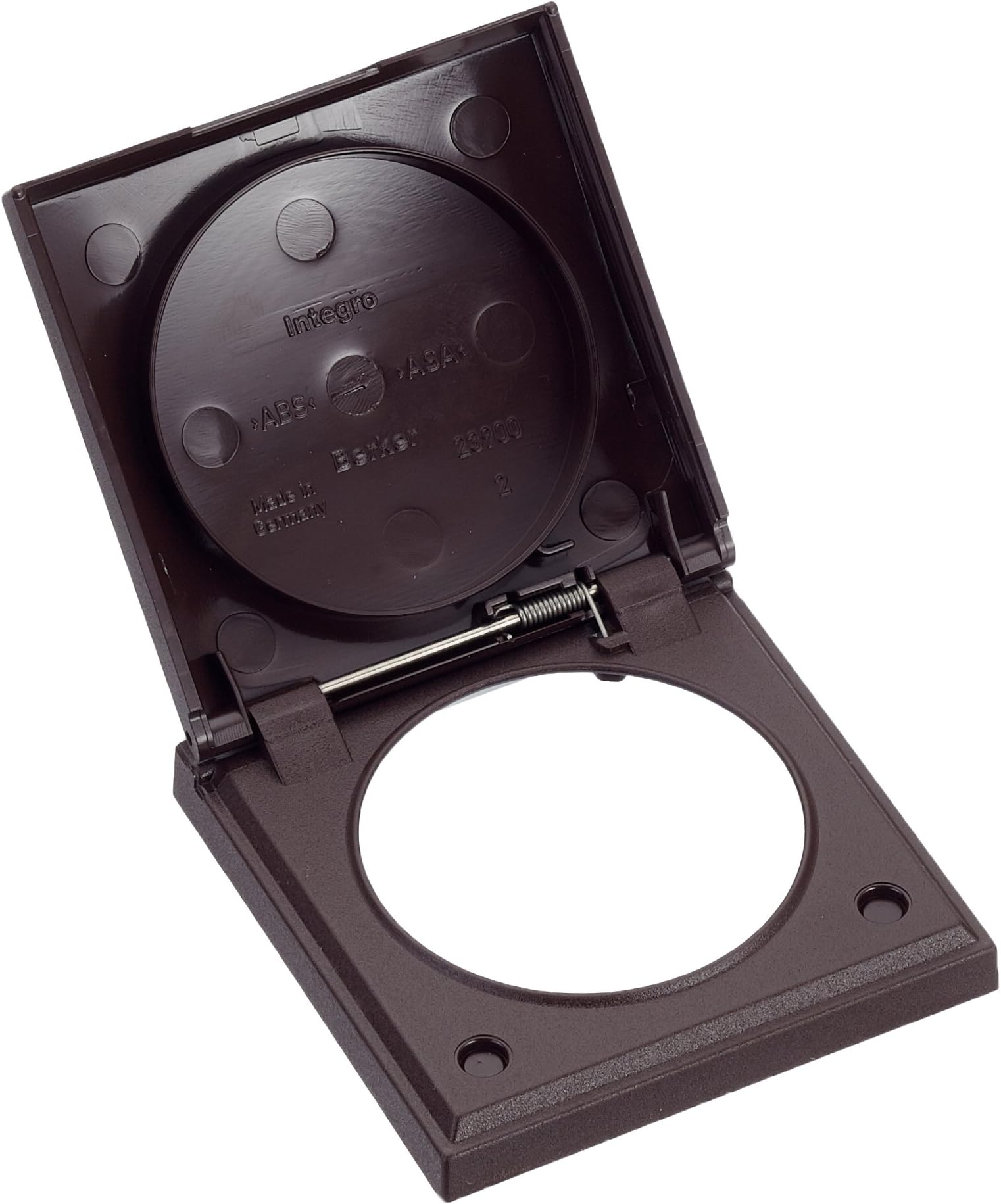 Berker1fach mit Klappdeckel Integro Flo Brown Plastic Socket Cover