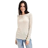 Women's 100% Merino Wool Base Layer Shirt Long Sleeve Thermal Underwear Crewneck Casual Tee Tops for Hiking Travel Skiing