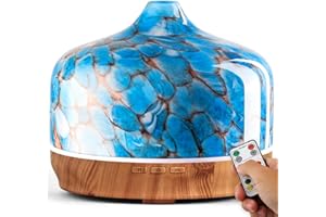 Porseme 500ml Essential Oil Diffuser, Aroma Ultrasonic Humidifier with Remote Control, BPA Free, Auto Shut-Off, Timer Setting