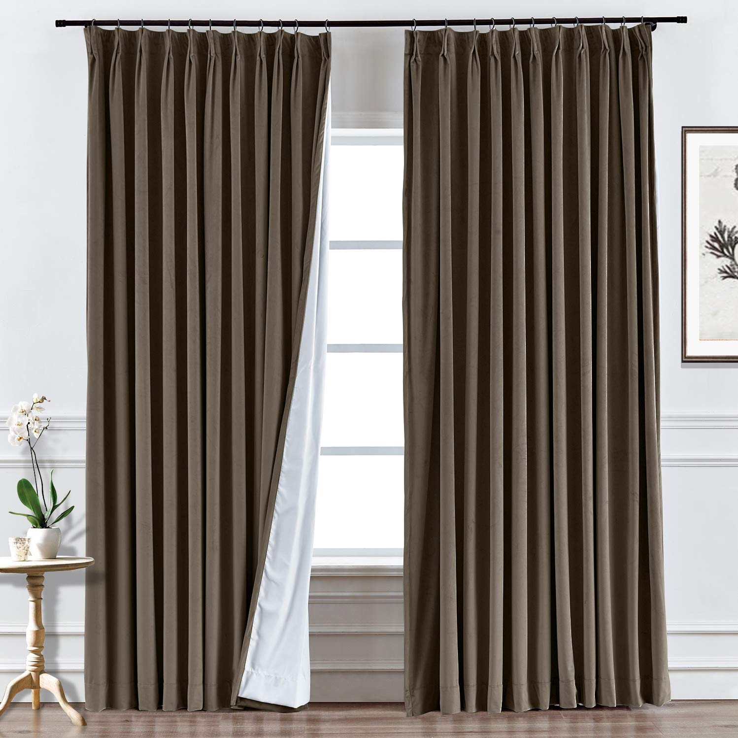 Amazon Com Prim Blackout Velvet Pinch Pleat Curtain Room