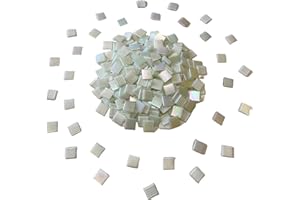 SMEIINIK 1.1 lb/180pcs 3/4 Inch Square Iridescent Mosaic Tiles, Bulk Mosaic Tiles for Crafts, Bright Mosaic Glass Pieces, Stained Glass Tiles for DIY (WA01-A5)