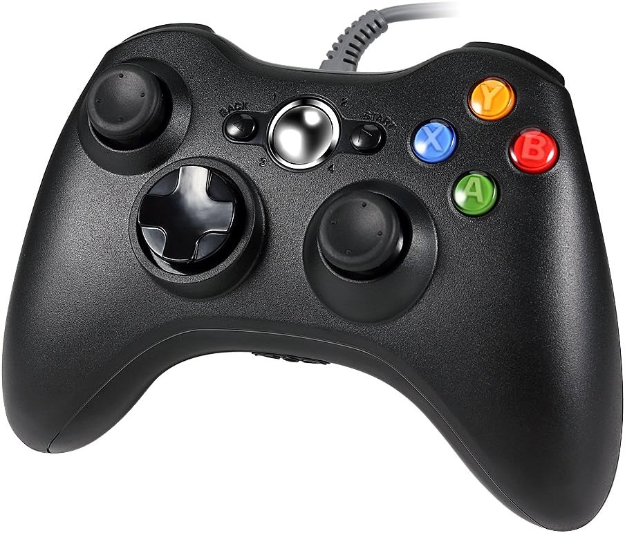 Delymc 360 Wired Controller, PS29 PC Controller USB Gamepad Game Joystick Joypad Compatible for Microsoft 360 Console Windows PC Laptop Computer-Black