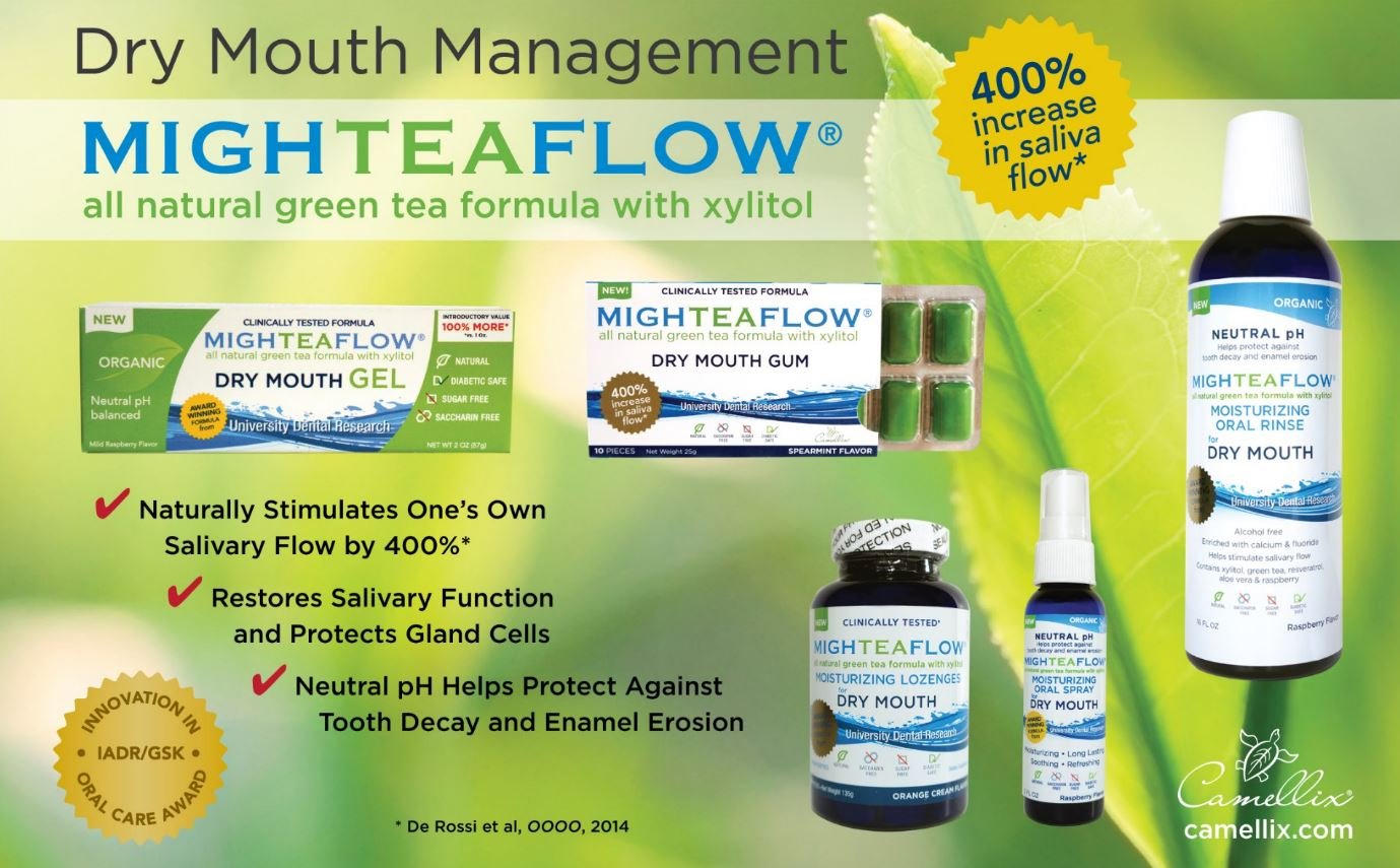 MighTeaFlow Dry Mouth Oral Spray, Organic Neutral pH Green Tea with