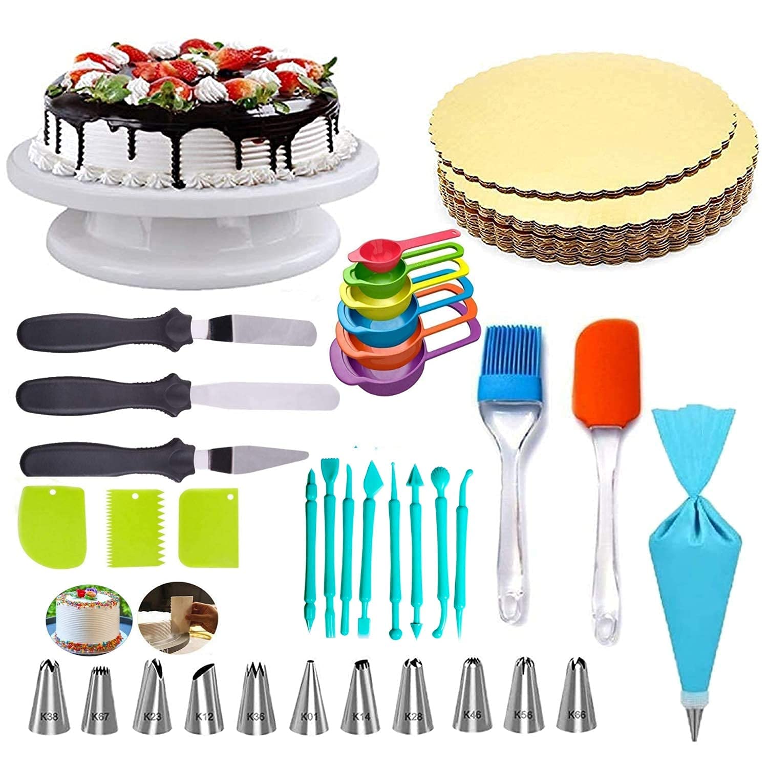 Buy Mamohalu Cake Baking Tool Set for Cake Turntable, Nozzle, 3ps