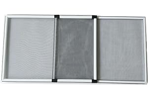 FLYZZZ Adjustable Sliding Window Screen，2 Ways Expandable Aluminum Frame Window Screen, Horizontal (10''h x 14-24''w）or Convert to Vertical (14"h x 10-16"w), B…