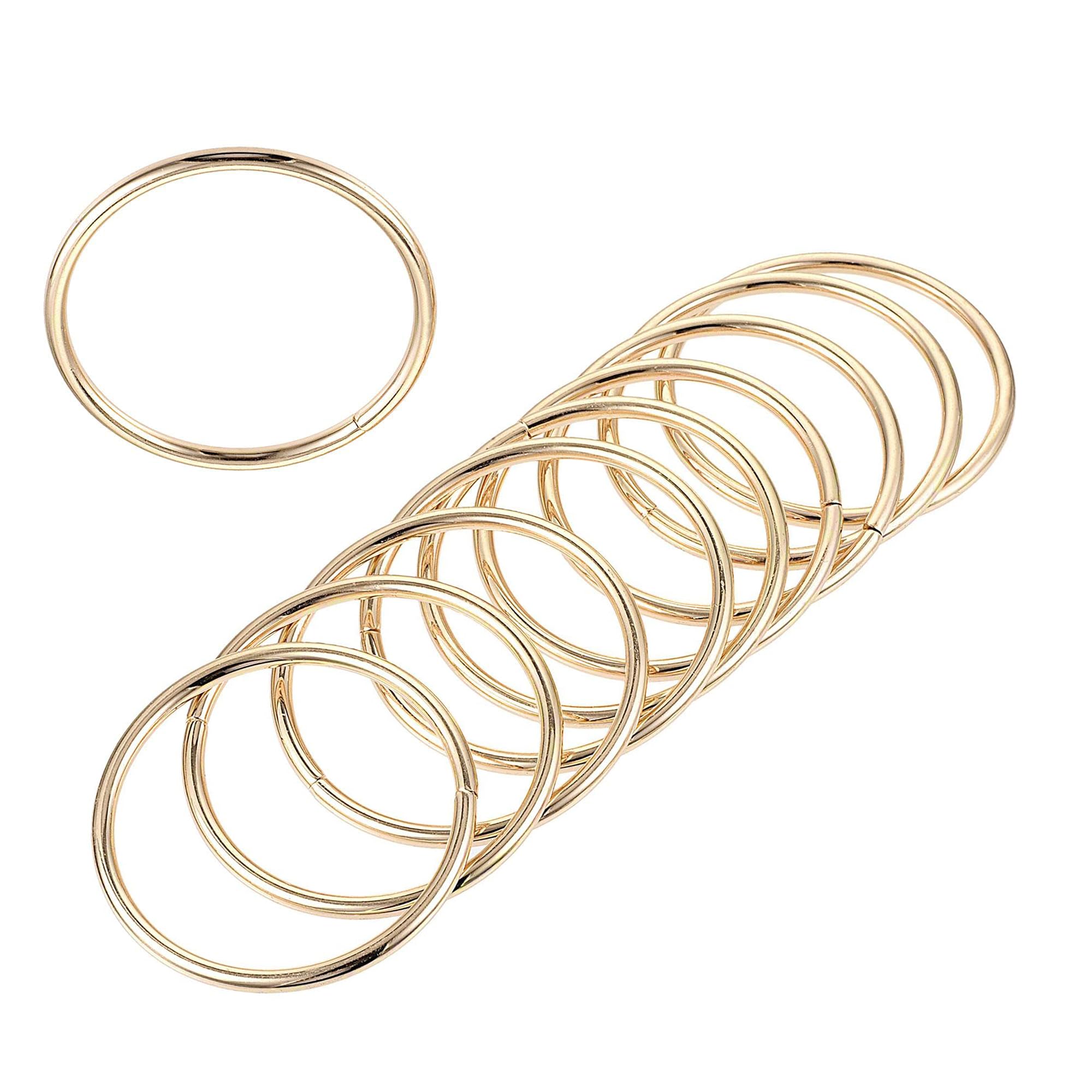 MACHSWON Zinc Alloy O Rings 20mm(0.79") ID 3mm Thick Multi-Purpose Welded O Buckles Heavy Duty Smooth Solid Ring for Bag Straps Belts Pet Leashes and DIY Crafts Gold 20pcs