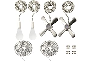 Iceyyyy Silver + Bronze Ceiling Fan Zipper Set includes additional 39.4" copper bead ball fan zipper extension and ceiling fan chain connector