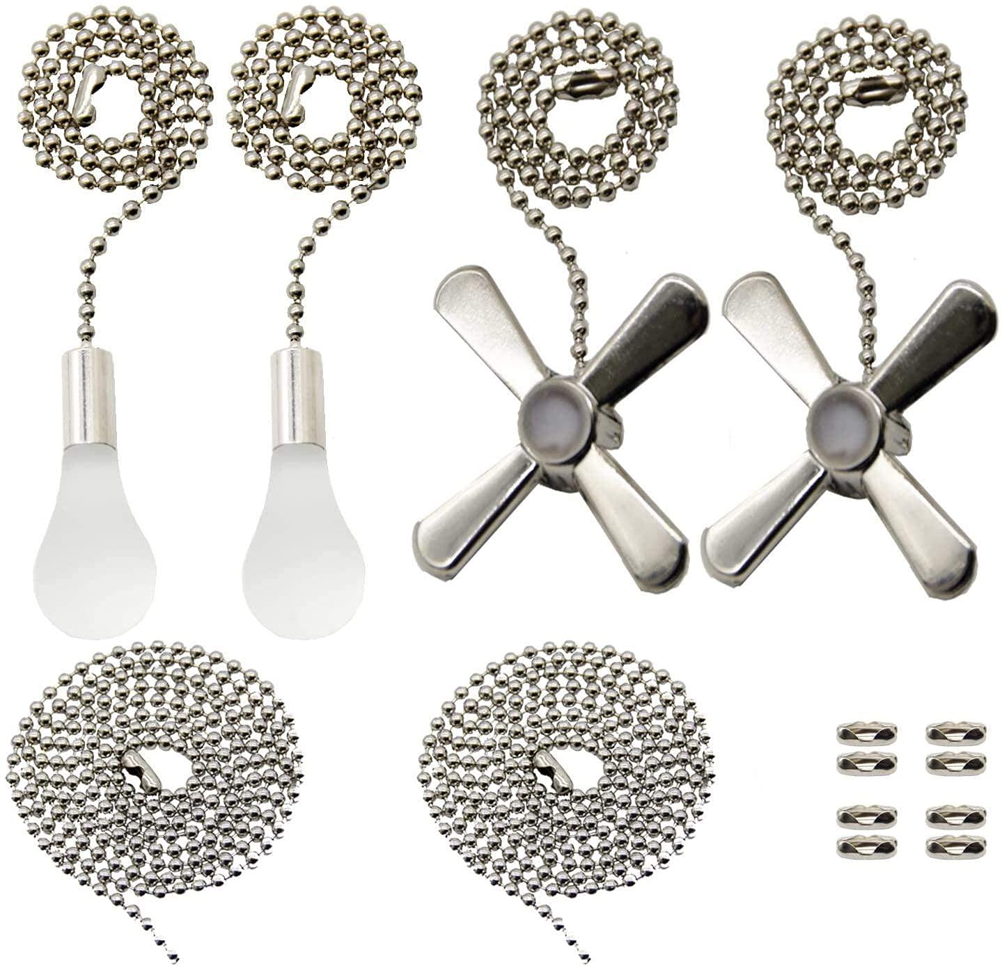 Iceyyyy Ceiling Fan Pull Chain Set Including Extra 39.4 inches Fan Pull Chain Extension and Ceiling Fan Chain Connector (Style B)
