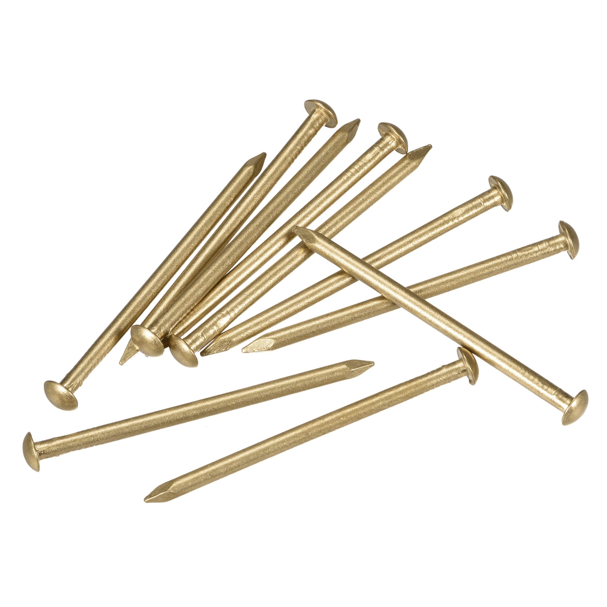sourcing map Small Tiny Brass Nails 2.8x55mm for DIY Decorative Pictures Wooden Boxes Household Accessories 10pcs