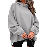 KIRUNDO Hoodies For Women 2025 Fall Fashion Hooded Oversized Sweatshirt Long Sleeve Fleece Pullover Trendy Winter Clothes
