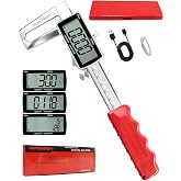Digital Disc Brake Rotor Micrometer, 0-50mm/0-6 Rechargeable Brake Thickness Gauge, Digital Caliper MM/Inch/F Display, IP54 Waterproof, Stainless Steel for Auto &amp; DIY