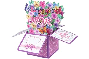 DISJOURNEY Pop Up Mothers Day Cards - 3D Flower Pop Up Card for Mom, Wive and Grandmother - A Beautiful Mothers Day Gift for Her