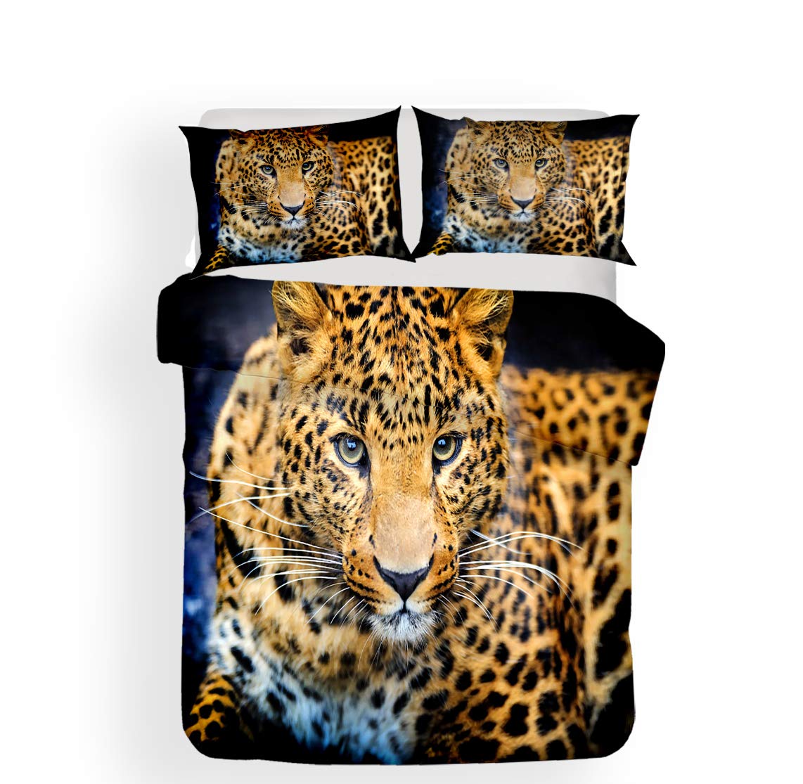 3d Cheetah Printed Luxury Duvet Cover Bedding Set With Pillow Case