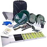 27pcs Complete Gold Panning Kit with 50" Folding Sluice Box, Portable Aluminum Alloy Mining Equipment for Adults, Includes Gold Pan, Classifier Screen, Separating Magnet, Backpack &amp; Accessories